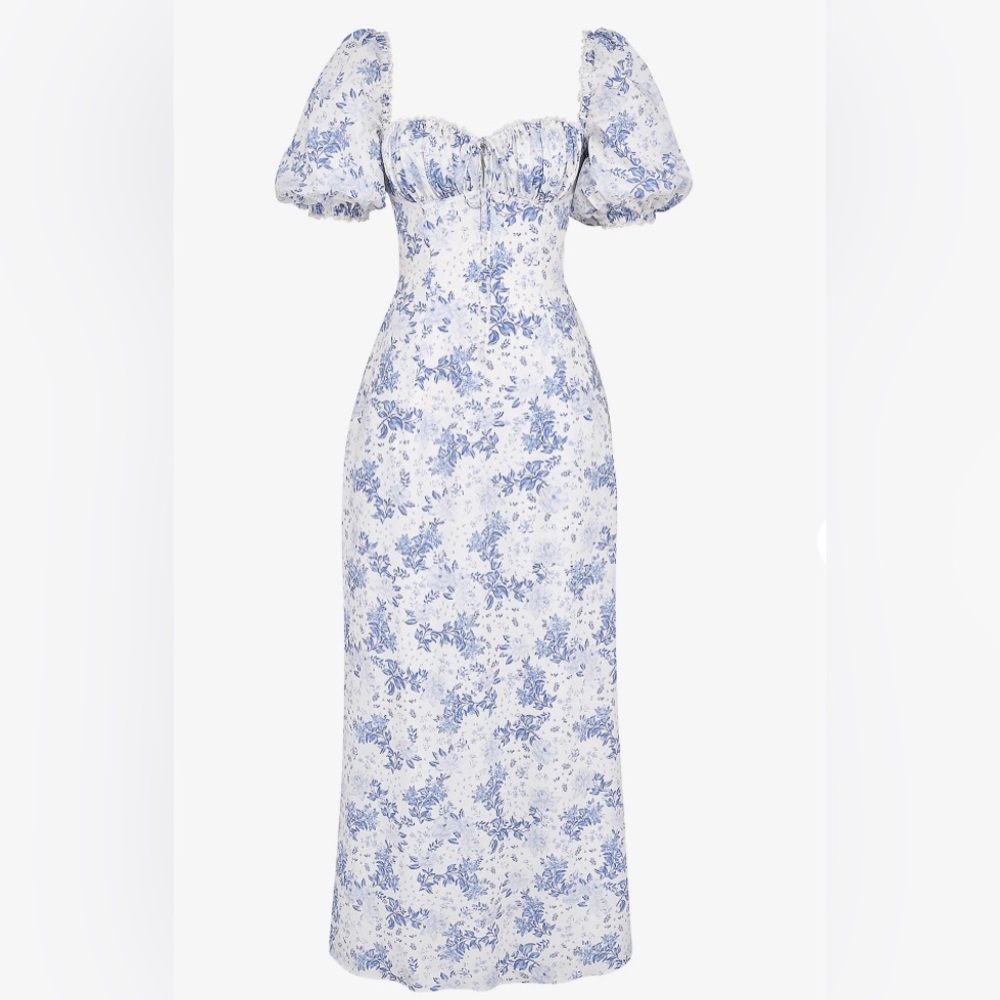 House Of CB Floral Blue and White Women's Dress